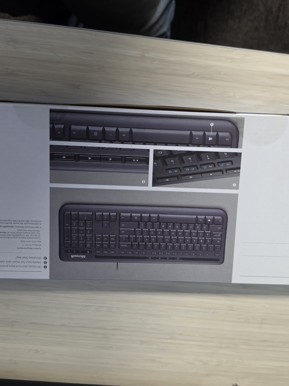 Microsoft Wired 600 USB Keyboard Black Full Size Media Keys New in Box